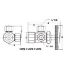 Watts 3894151, 0.62" Comp x 0.37" Comp x 0.25" Comp - Rough Brass