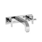 Hansgrohe 39144421 Wall Mount Lavatory Faucet with Cross Handles in Platinum (Rough Sold Separately)