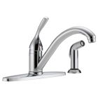 Delta 400-DST 134 / 100 / 300 / 400 Series Single Handle Kitchen Faucet With Spray In Chrome