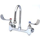 T&S Brass B-0352-04 Wall Mount 8-Inch Centers Rigid Gooseneck with Rose spray Built-In Stops Medical Faucet