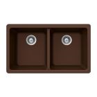 Houzer M-200U EARTH Quartztone Series Granite Undermount 50/50 Double Bowl Kitchen Sink, Brown