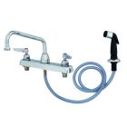T&S Brass B-1172 Workboard Faucet, Deck Mount, 8-Inch Centers, 8-Inch Swing Nozzle, Diverter, Hose, Side Spray