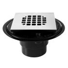 Oatey 42238 ABS Shower Drain with Snap-Tite Square Top Stainless Steel Strainer for Tile Shower Bases, 2-Inch or 3-Inch