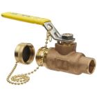 Apollo 70203HC Bronze Ball Valve, 2 PC, Lever Handle, 1/2" Solder End x 3/4" Hose