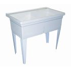 Fiat FLTDII FLTD11 Molded-Stone Double-Bowl Laundry Tub, White