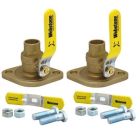 Webstone 51405 Sweat Isolator Ball Valve with Rotating Flange, 1-1/4" Size, Brass