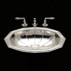Bates And Bates B1318-L-PB Bates and Bates Bates & Bates MBO 1318 B1318L.PB Brass Dual Mount Bathroom Sink Georgian Pattern 14 1/2 x 20 1/2 x 6