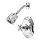 Newport Brass 3-924BP/01 Astor Shower Faucet with Single Metal Cross Handle in Forever Brass (Rough Sold Separately)