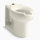 Kohler 4386-96 Anglesey Floor-mounted wall-outlet 1.6 gpf flushometer valve elongated bowl with top inlet in biscuit