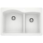 Blanco 440216 Diamond 1-3/4 Double Bowl Dual Mount Kitchen Sink in White