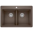 Blanco 440218 Diamond Equal Double Dual Mount Kitchen Sink in Cafe