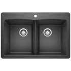 Blanco 440220 Diamond Equal Double Dual Mount Kitchen Sink in Anthracite