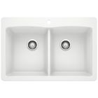 Blanco 440221 Diamond Equal Double Dual Mount Kitchen Sink in White
