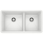Blanco 441125 Precis 1-3/4 Double Bowl Undermount Kitchen Sink in White