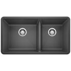 Blanco 441128 Precis 1-3/4 Double Bowl Undermount Kitchen Sink in Anthracite