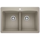 Blanco 441285 Diamond Equal Double Dual Mount Kitchen Sink in Truffle