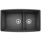 Blanco 441312 Performa 1-3/4 Double Bowl Undermount Kitchen Sink with Low Divide in Anthracite