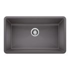 Blanco 441478 Precis 32" L X 19" W X 9" H Under Mounted Super Single Bowl Kitchen Sink without Overflow in Cinder