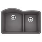 Blanco 441591 Diamond 1-3/4 Double Bowl Undermount Kitchen Sink with Low Divide in Cinder