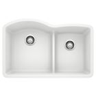 Blanco 441593 Diamond 1-3/4 Double Bowl Undermount Kitchen Sink with Low Divide in White
