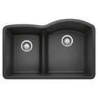 Blanco 441598 Diamond 1-3/4 Reverse Double Bowl Undermount Kitchen Sink with Low Divide in Anthracite