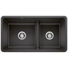 Blanco 442525 Precis Reversible 1-3/4 Double Bowl Undermount Kitchen Sink with Low Divide in Anthracite