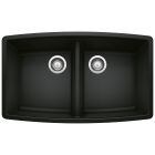 Blanco 442937 Performa Equal Double Bowl Undermount Kitchen Sink in Coal Black