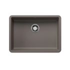 Blanco 443119 Precis 25" W X 18" L X 5-1/2" H Rectangular Undermount Single Bowl Silgranit Kitchen Sink in Volcano Gray