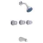 Gerber G004803083 Three Handle Sliding Sleeve Escutcheon Tub and Shower Fitting with IPS/Sweat Connections and Threaded Spout