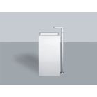 Alape 4805 000 000 WT.RX450QS Washstand, square, 17 7/8 x 17 7/8", glazed inside and outside, height 35 3/8", without faucet hole and overflow, including siphon, drain valve with white glazed cap, floor bracket and installation kit