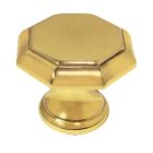 Baldwin 4939.030 Forged Brass Octagonal Design Cabinet Knob, Polished Brass
