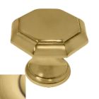 Baldwin 4939.060 Forged Brass Octagonal Design Cabinet Knob, Satin Brass and Brown