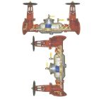 Apollo 4ALF62AG3 DCDALF4A Type 2 Backflow Preventer with 1/2" Single Check Standard Bypass Sub-Assembly, 4" Nominal, Outside Stem and Yoke Flanged End Style, 304 Stainless Steel Body, Dual Check, Domestic