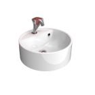 Flaminia 5050/42A-W Twin Set 42 Countertop Basin with Overflow & Single Faucet Hole in White (Pedestal Sold Separately)