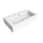Flaminia 5051 Acquagrande 100 39.17" W X 21.85" L X 7.87" H Countertop Wall Hung Basin with Overflow & Arranged for Seven Faucet Holes in White