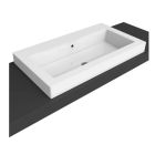 Flaminia 5051INC-W Acquagrande 100 39.76" W X 21.65" L X 8.26" H Recessed Basin with Overflow & Arranged for Seven Faucet Holes in White