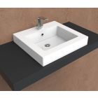Flaminia 5052INC-W Acquagrande 60 23.62" W X 21.65" L X 8.07" H Recessed Basin with Overflow & Arranged for Three Faucet Holes in White