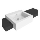 Flaminia 5053-W Acquagrande 60 23.62" W X 21.65" L X 8.07" H Semi-Inset Basin with Overflow & Arranged for Three Faucet Holes in White