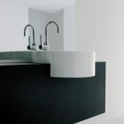 Flaminia 5054/42-W Twin Set 42 Semi-Inset Single Hole Basin with Overflow & Single Faucet Hole in White