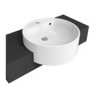 Flaminia 5054-W Twin Set 52 Semi-Inset Single Hole Basin with Overflow & Single Faucet Hole in White