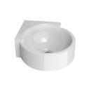 Flaminia 5060 Mini Twin 30 Corner Wall Hung Basin without Overflow & Single Faucet Hole in White