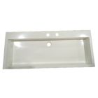 Lacava 5103-02-001G Luce 36-1/4" W X 15" D X 6-1/4" H Vanity-Top or Vessel Solid Surface Sink with Two Holes in Gloss White