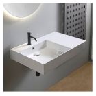Nameeks 5149-01-WH Teorema 2.0 Plus 31" L X 21" W X 4" H Rectangular Ceramic Wall Mounted or Vessel Bathroom Sink, Counter Space with Overflow in White