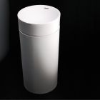 Lacava 5150P-001M Torre Pedestal made of solid surface, for lavatory 5150 (sold separately), 16 1/2"DIAM x 28"H in Matte White