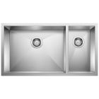 Blanco 516213 Precision 33" L X 18" W  X 10.08" H R0 1-1/2 Double Bowl Undermount Kitchen Sink in Satin Polished