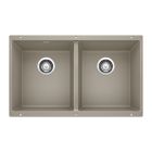 Blanco 517678 Precis Equal Double Bowl Undermount Kitchen Sink in Truffle