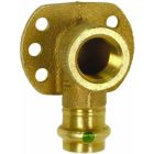 Viega 79195 ProPress Zero Lead Bronze 90-Degree Elbow Drop with Wall Plate with Female 3/4-Inch by 3/4-Inch P x Female NPT