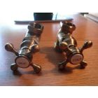 Newport Brass 3-192/06 3-192 Fairfield Set of 2 Shut-Off Valves with Cross Handles, Antique Brass