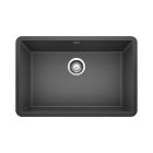 Blanco 522259 Precis 27" L X 18" W X 10" H Undermount Granite Composite Single Bowl Silgranit Kitchen Sink without Overflow in Anthracite