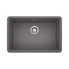 Blanco 522427 Precis 27" L X 18" W X 10" H Undermount Granite Composite Single Bowl Silgranit Kitchen Sink without Overflow in Cinder